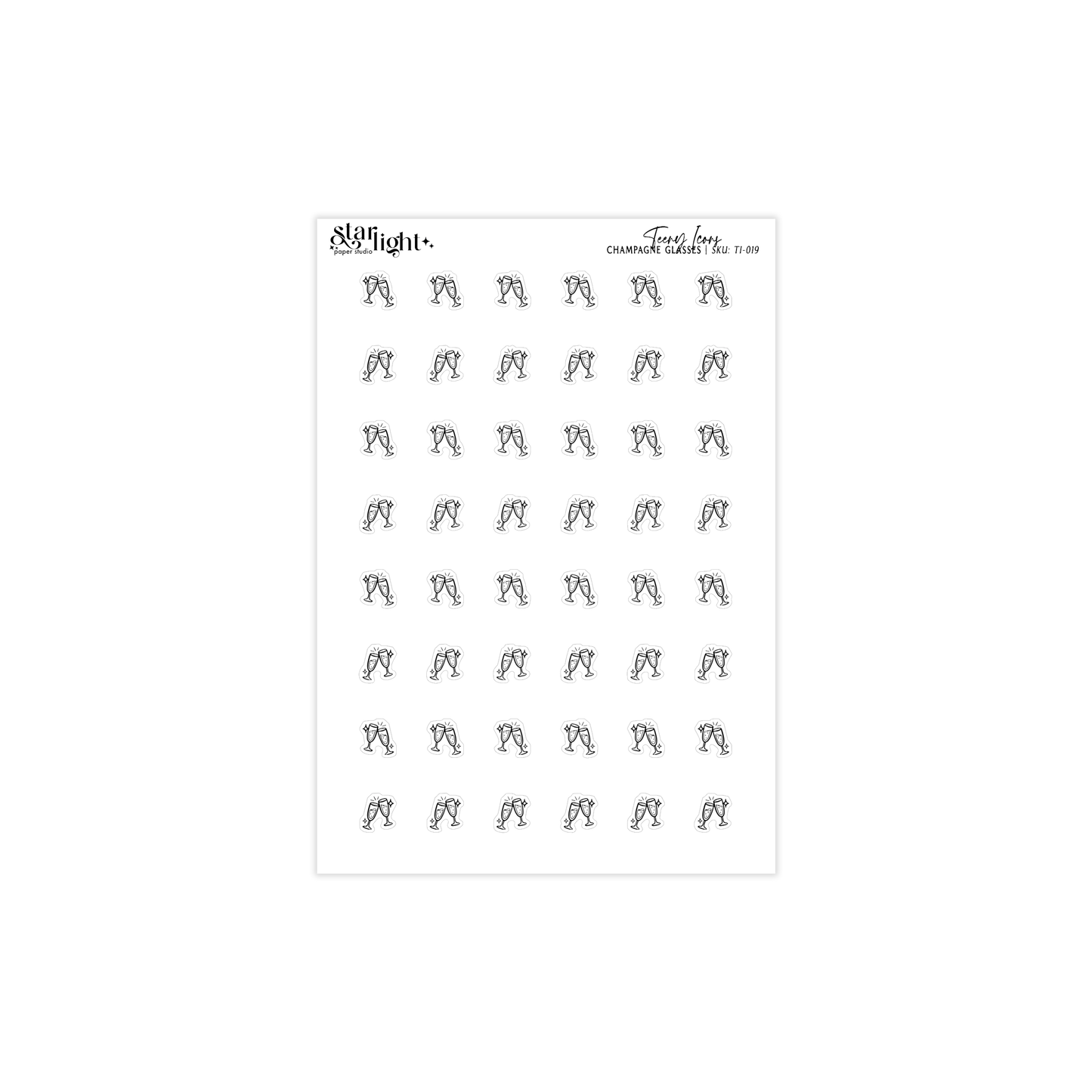 Teeny Icons: Champagne Glasses