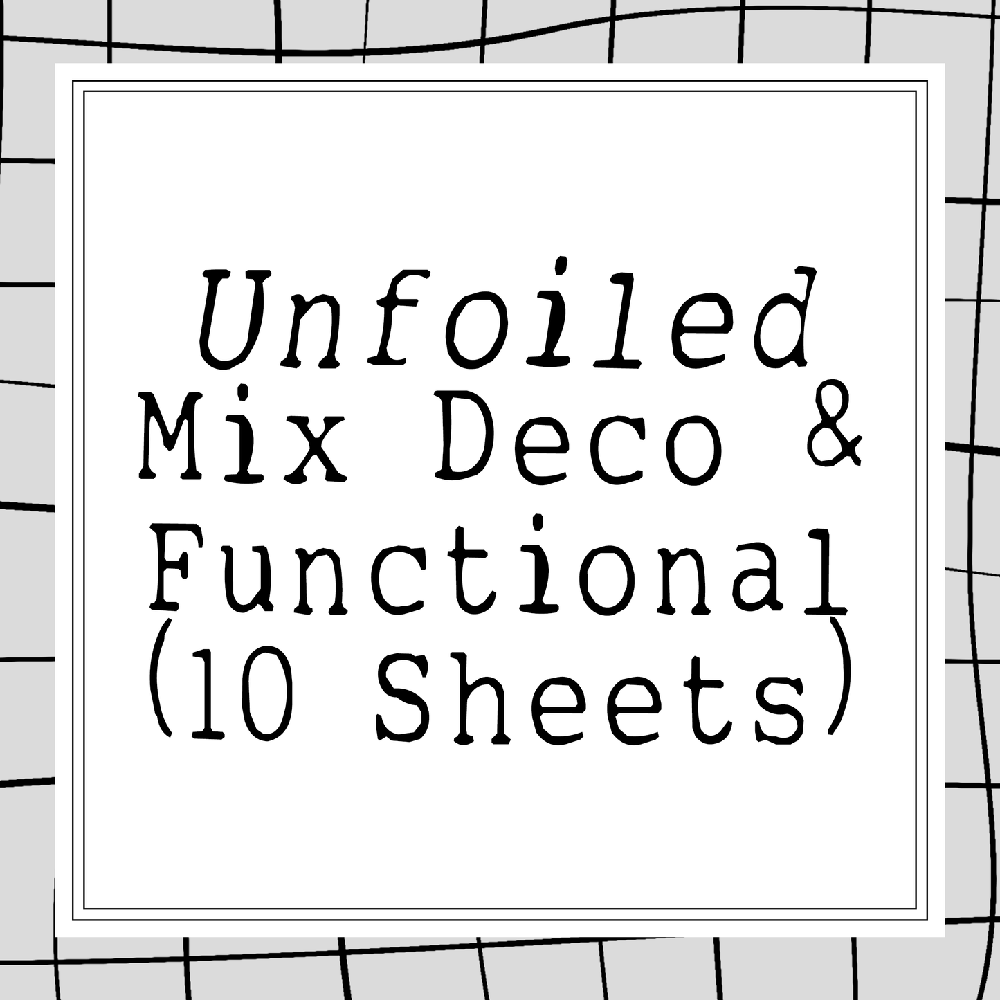 Oops Bag: Unfoiled Mix of Deco & Functional | 10 Sheets