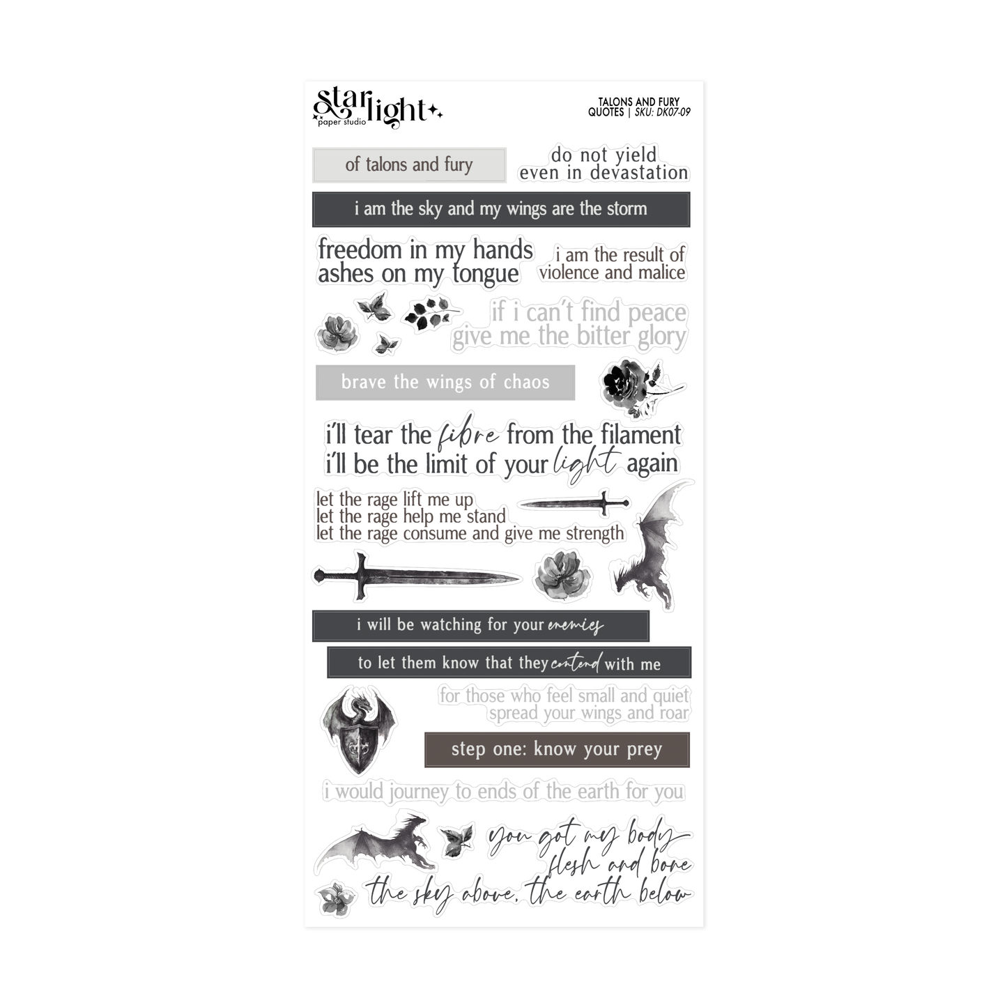Talons and Fury ✧ Decorative Kit